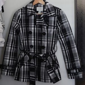 White House Black Market Plaid Black & White Jacket | Size XS